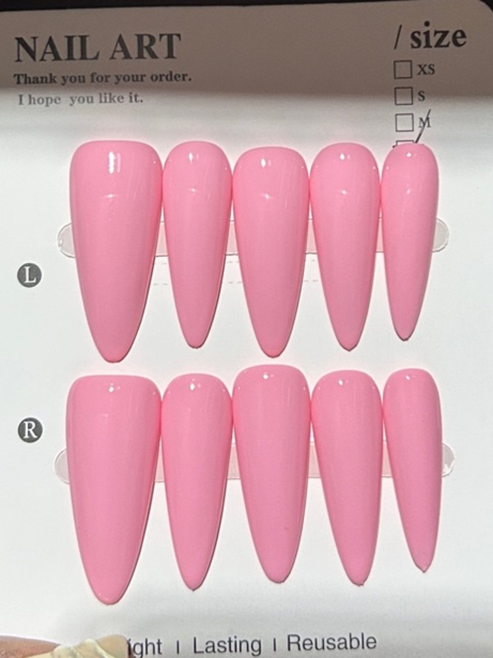 Press-On Stiletto Nails - Bubblegum Pink